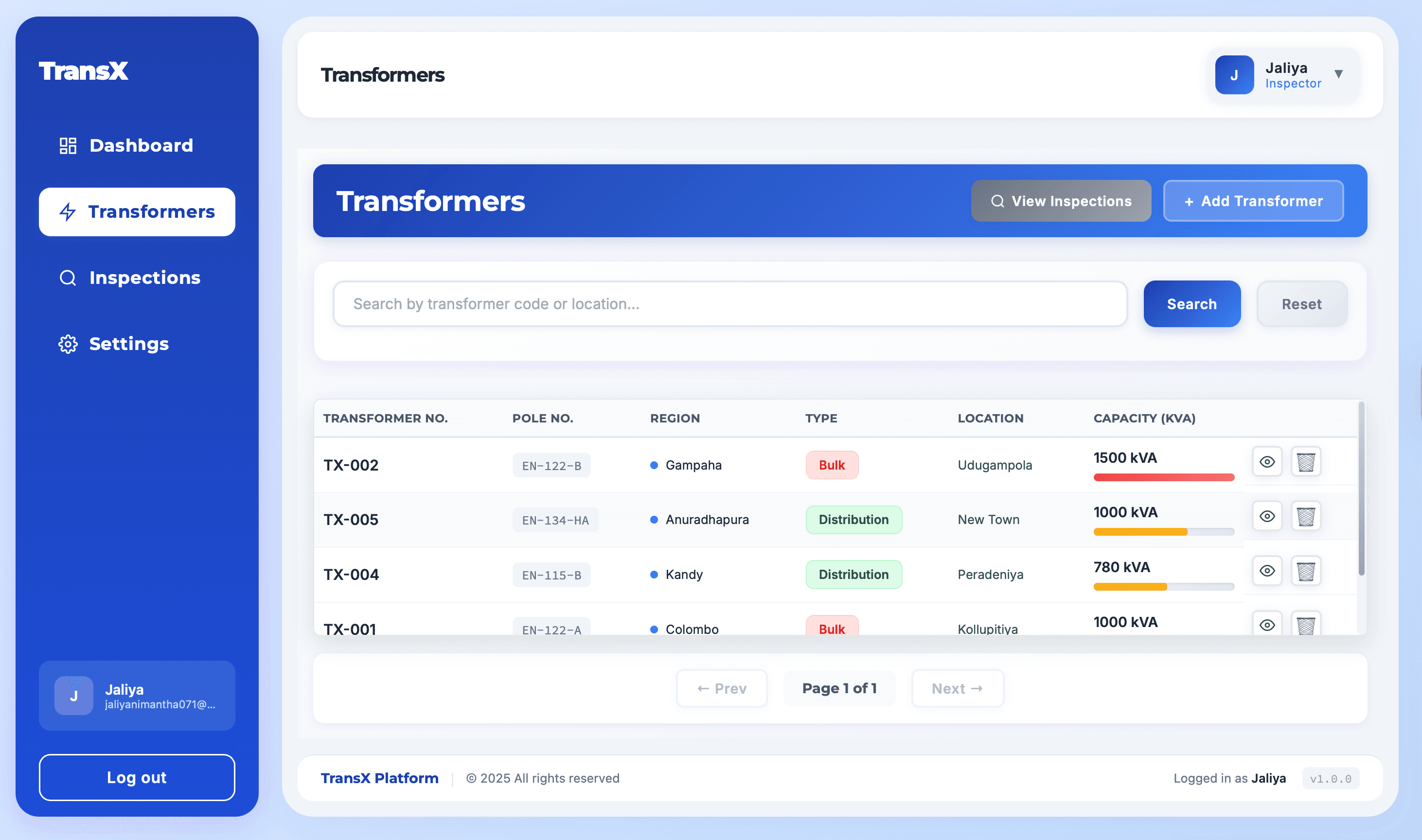 TransX – Transformer Maintenance Full-Stack Web Platform