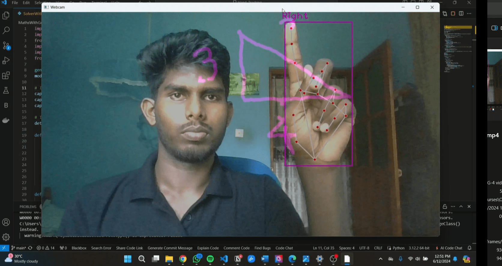 Hand Gesture Math Solver with AI